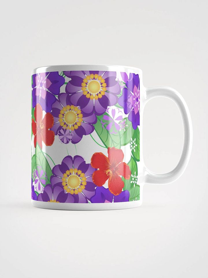 Purple Wildflower Floral Design White Mug product image (2)