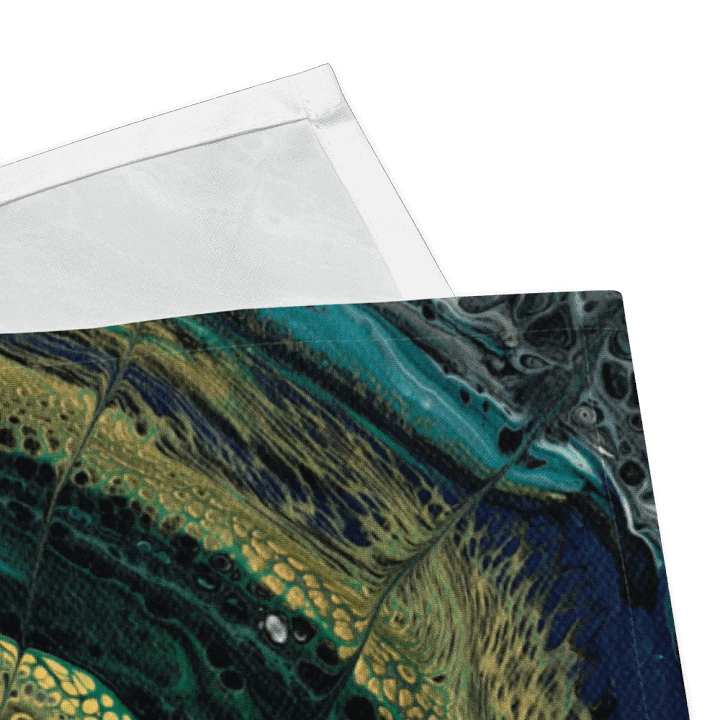 Midnight Halo - Abstract Acrylic Ring Pour 'Midnight Circles', Set of 4 Printed Napkins - Artistic Touch for Dining product image (2)
