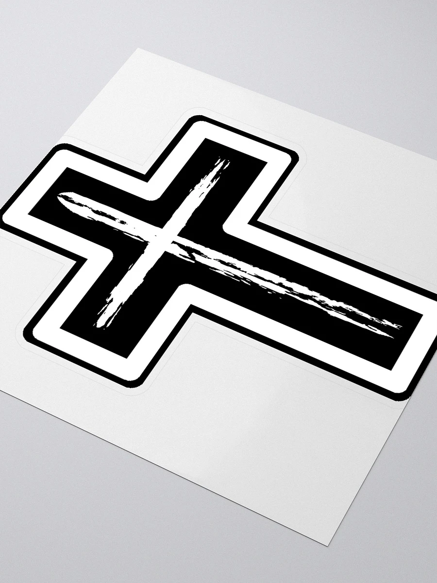 Black & White Cross With Boarder Sticker product image (3)