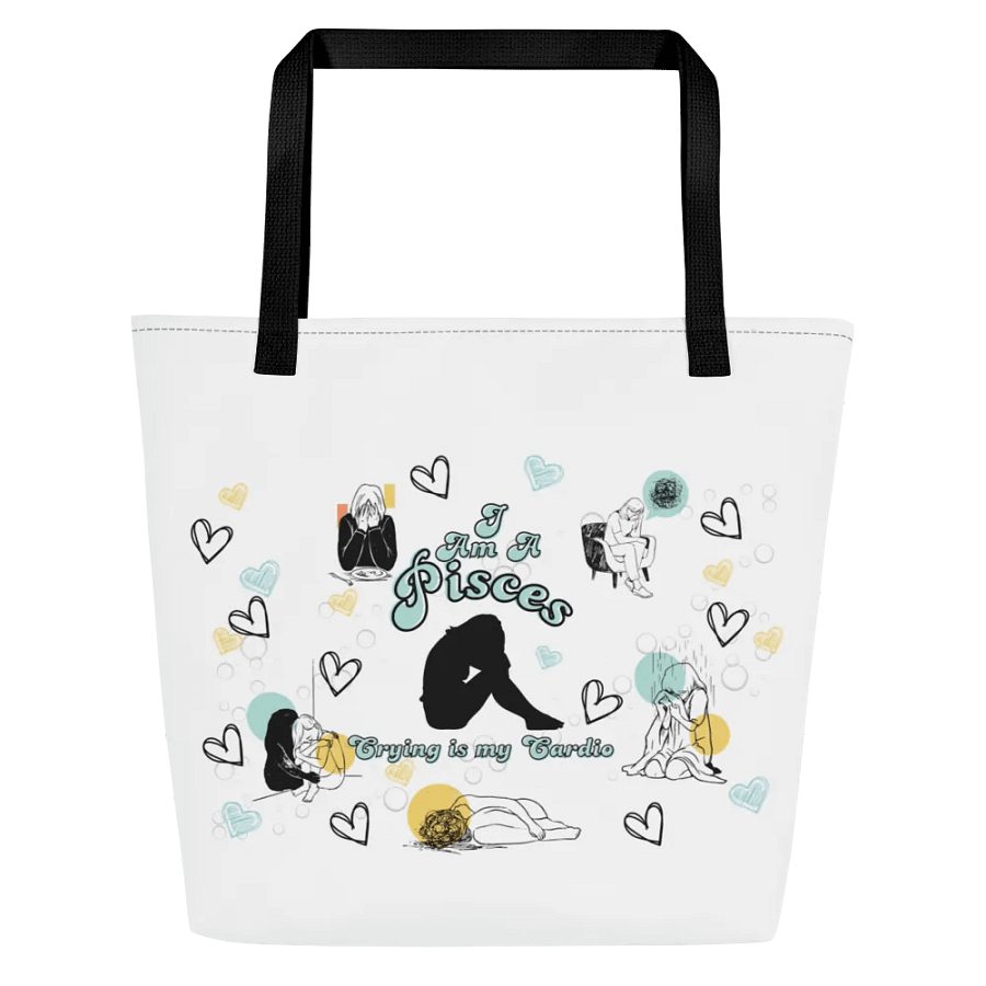 Pisces, Crying is My Cardio, White Tote product image (1)