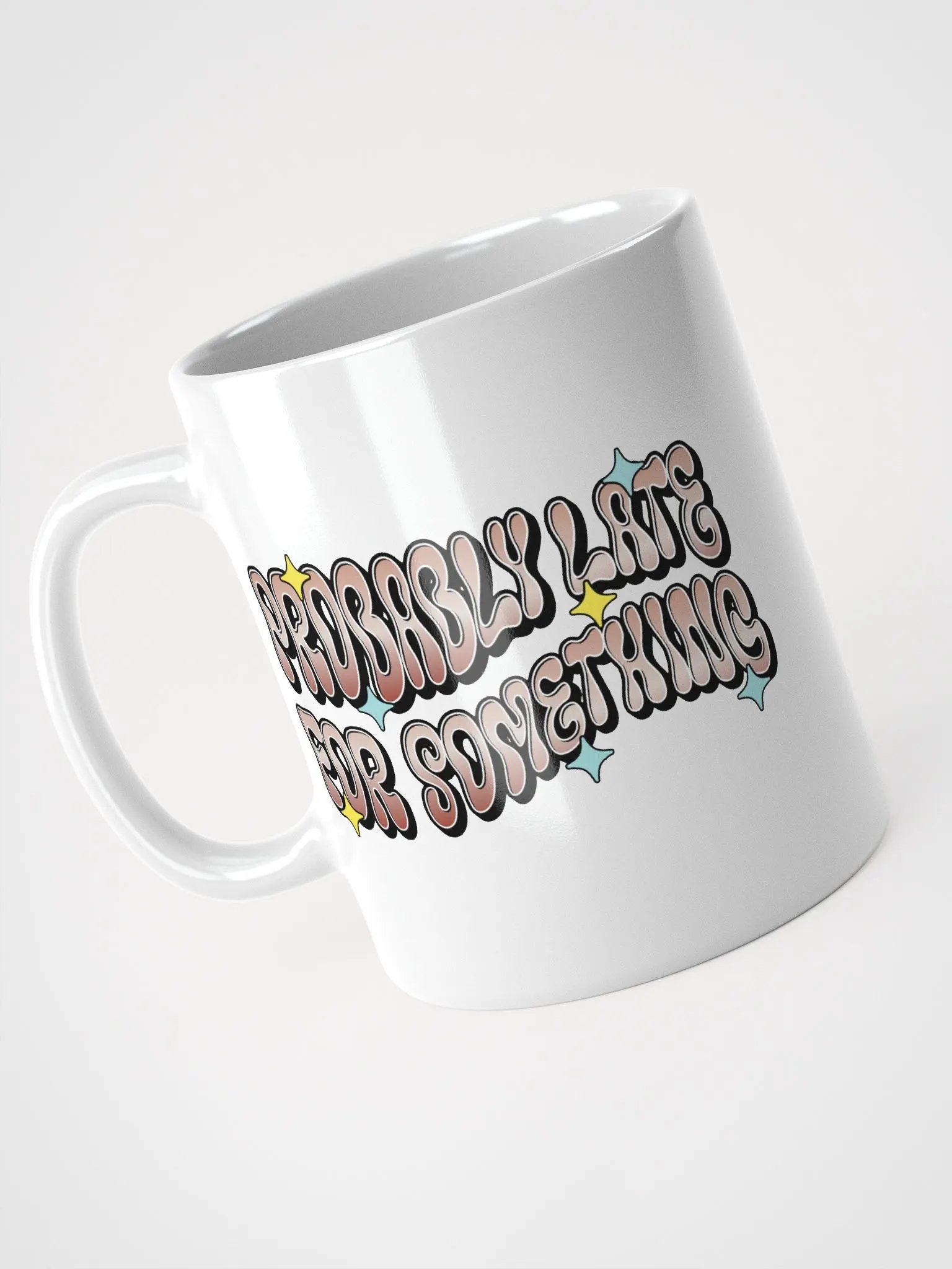 Probably Late For Something Retro Vibes White Glossy Mug product image (2)