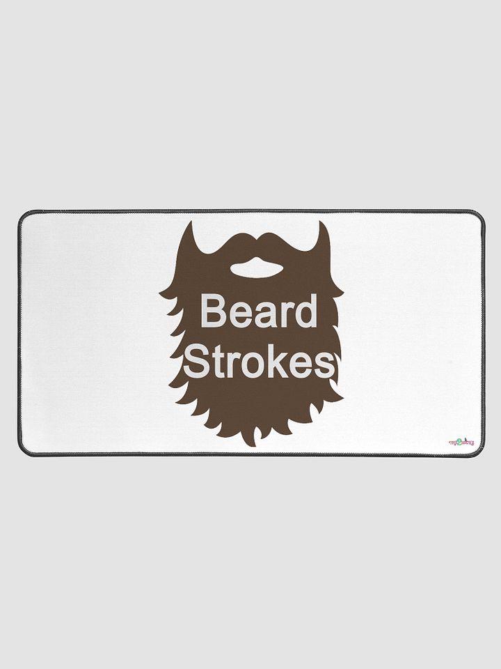 Brown Beard Strokes Desk Mat (White) product image (1)