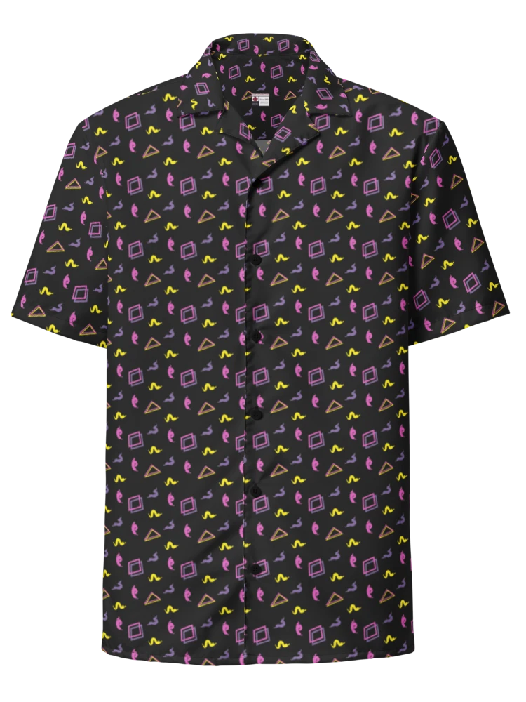Oh Worm black pattern button down shirt product image (1)