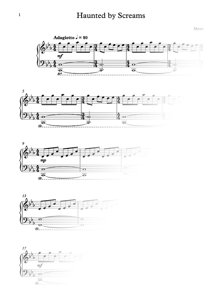 Sheet Music - Haunted by Screams product image (1)