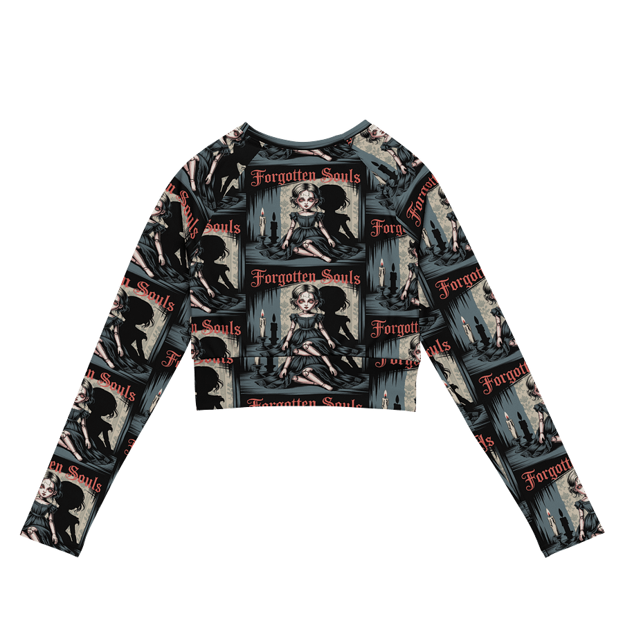 Midnight Veil Designs Gothic All-Over Print Long Sleeve Crop Top - Forgotten Souls Black product image (7)