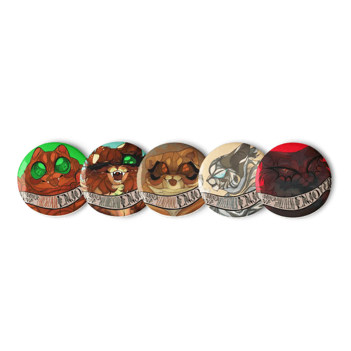 #1 ENJOYER || Fire Family Pins [Set of 5] product image (1)