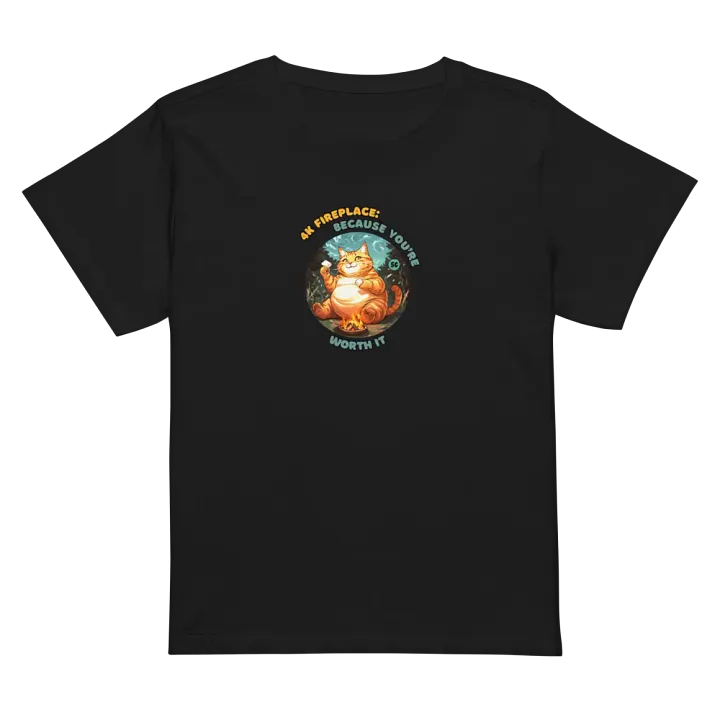 Cozy Cat - 4K Fireplace: Because You're Worth It | High Waisted Tee product image (2)