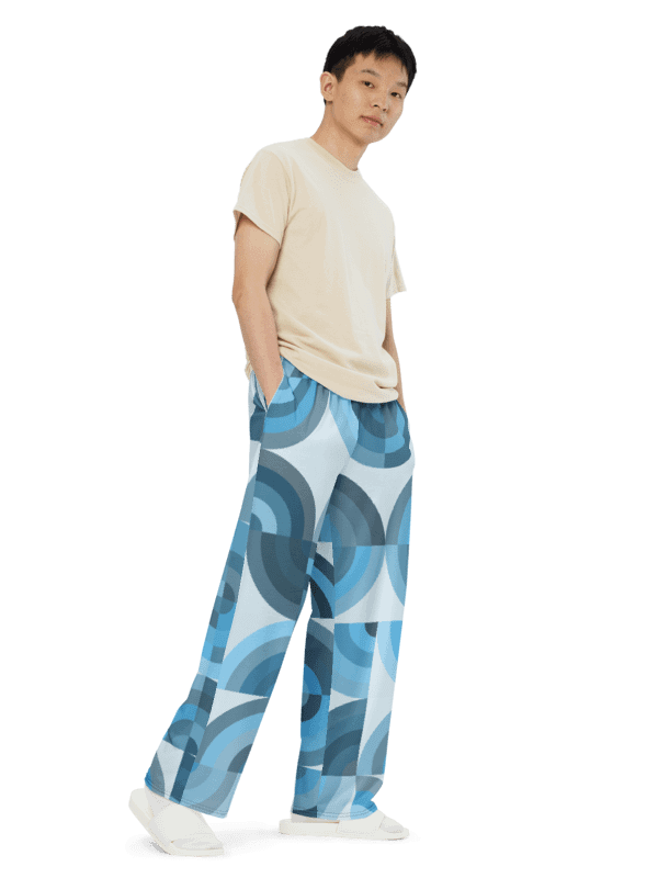 Symmetric Blue Fusion Wide-Leg Pants product image (2)