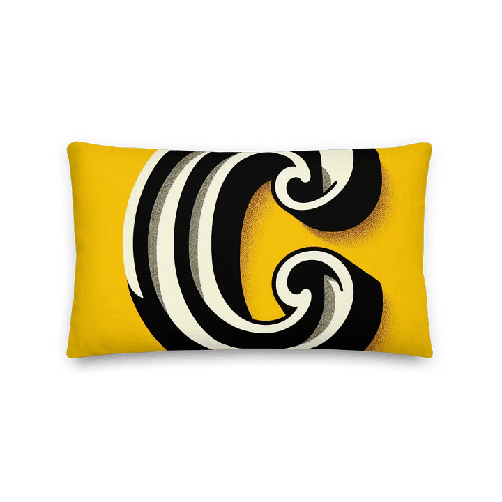 Vintage Vibe Monogram Pillow |AI Design initial C product image (2)