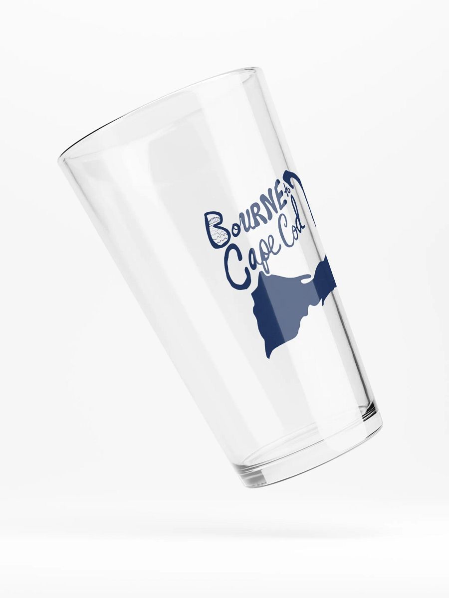 BOURNE to Cape Cod™ | 16 oz Shaker Pint Glass | Classic Coastal Drinkware for Beer, Cocktails & More | Navy Blue Logo product image (4)