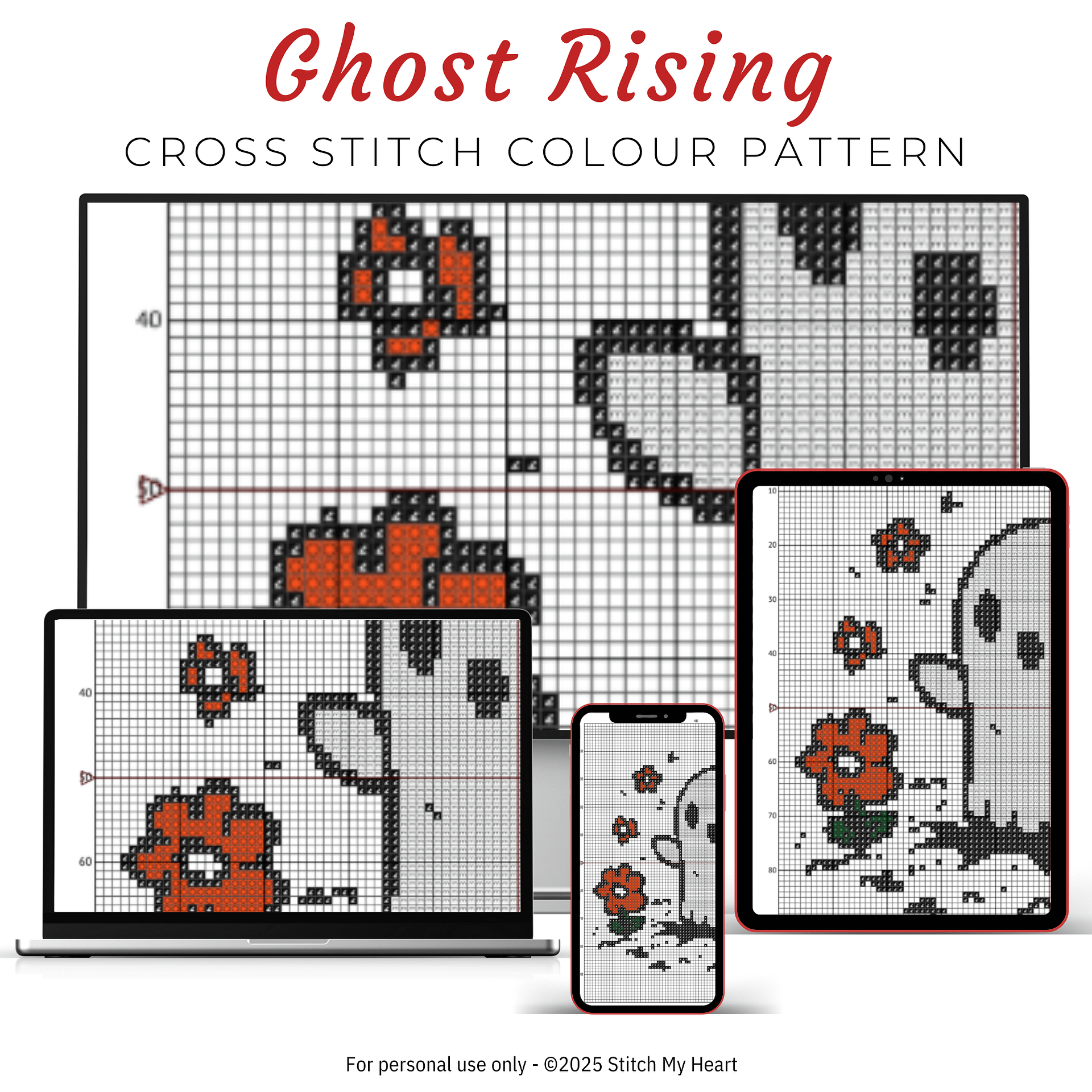 Ghost Rising Cross Stitch Pattern product image (3)