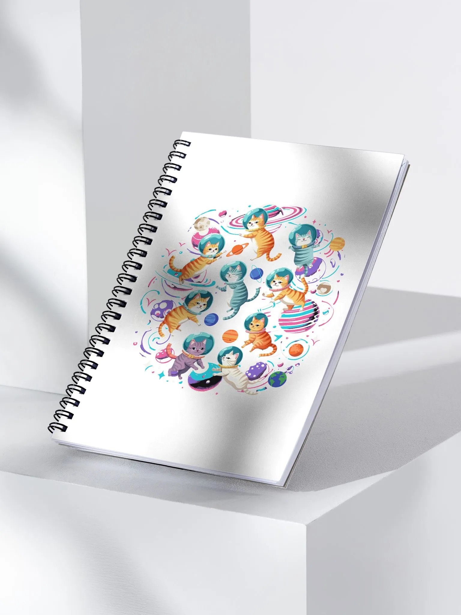 Cats In Space Cosmic Spiral Notebook product image (1)