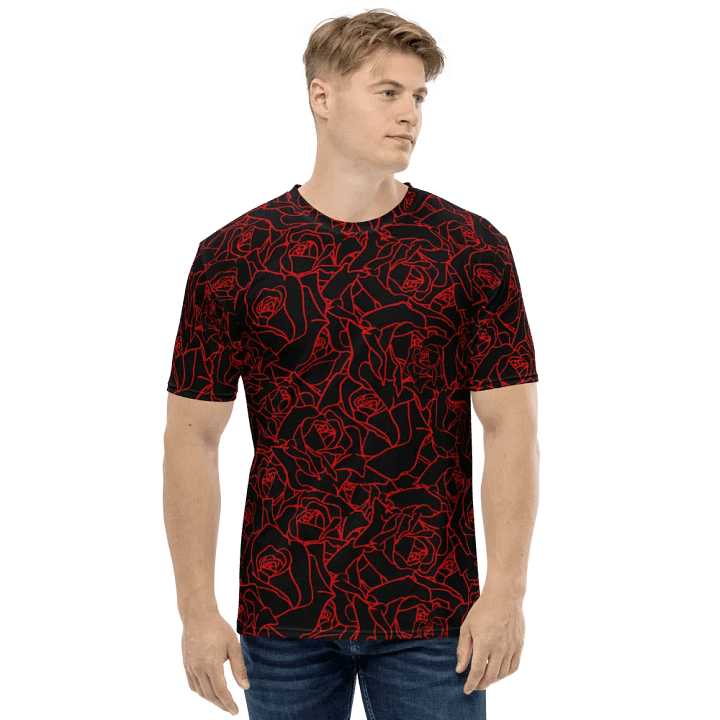 Loads of Roses · black-red crew neck t-shirt product image (1)