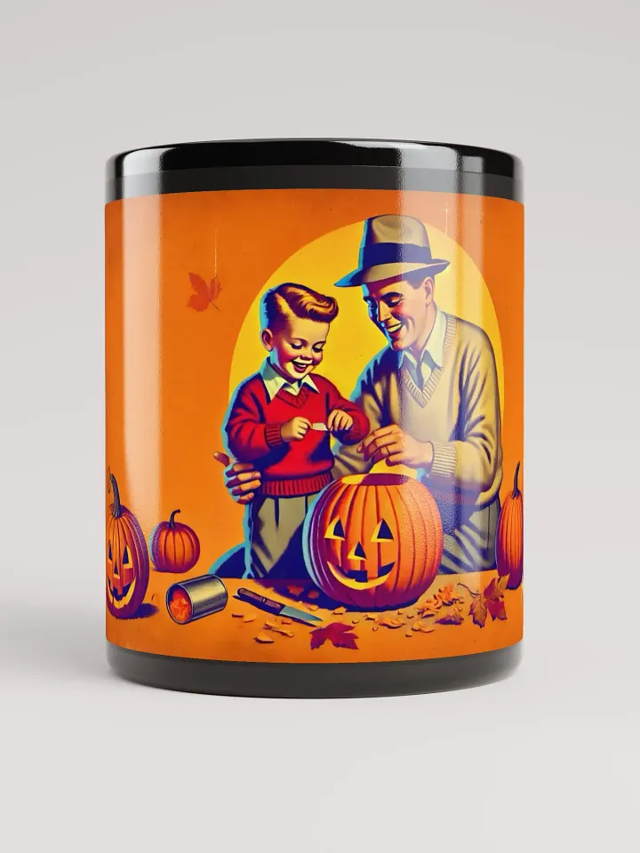 Vintage 1940s Halloween Pumpkin Carving Coffee Mug product image (1)
