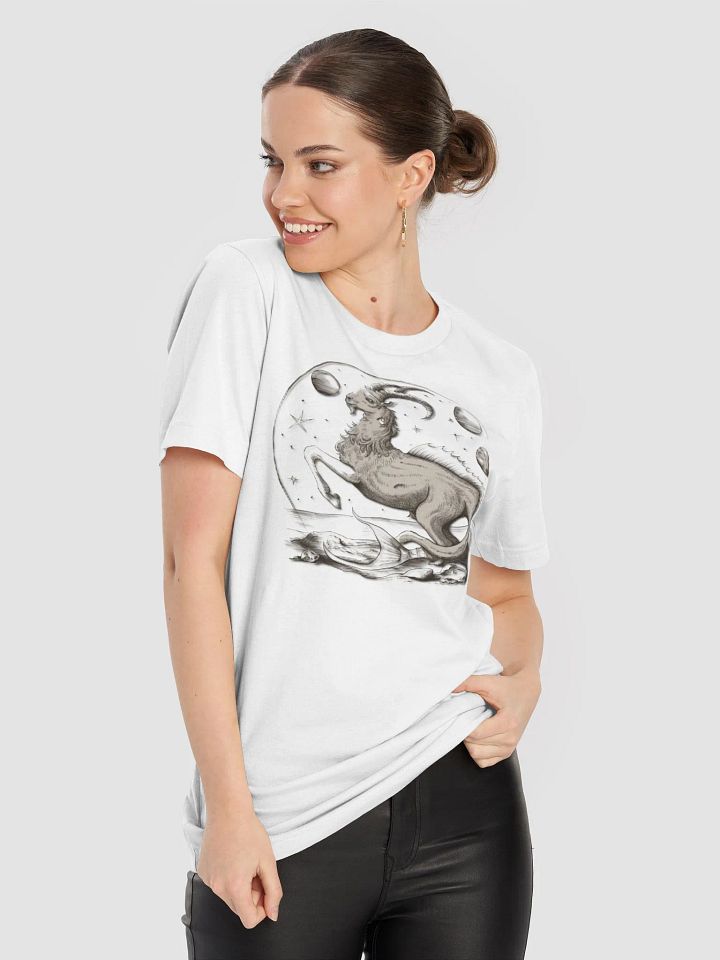 Exclusive Capricorn Zodiac T-Shirt - Unisex Astrology Gift with Mythical Sea-Goat and Celestial Planets Design product image (1)