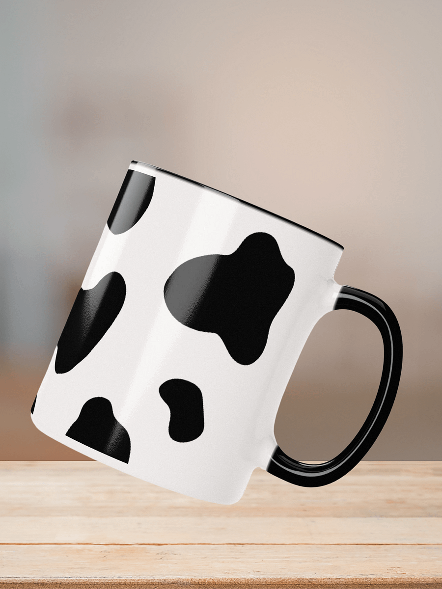 "Black cow pattern" Ceramic Mug with color inside product image (7)