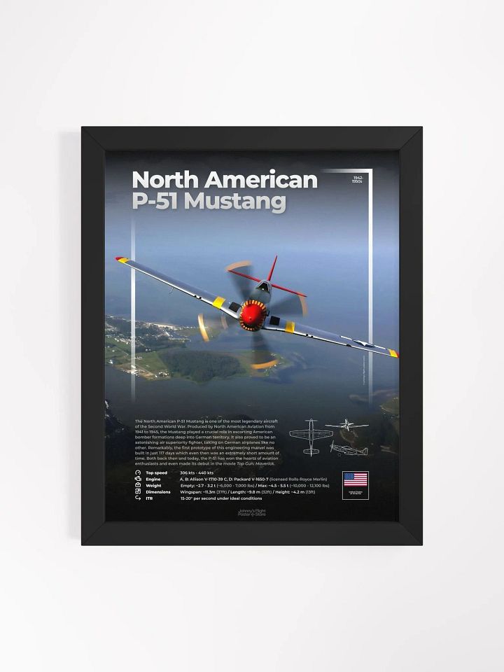 North American P-51 Mustang Aviation Spec Poster product image (1)