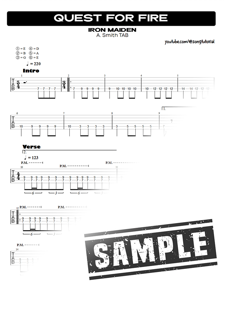 Quest for Fire PDF TAB + Backing Track MP3 product image (2)