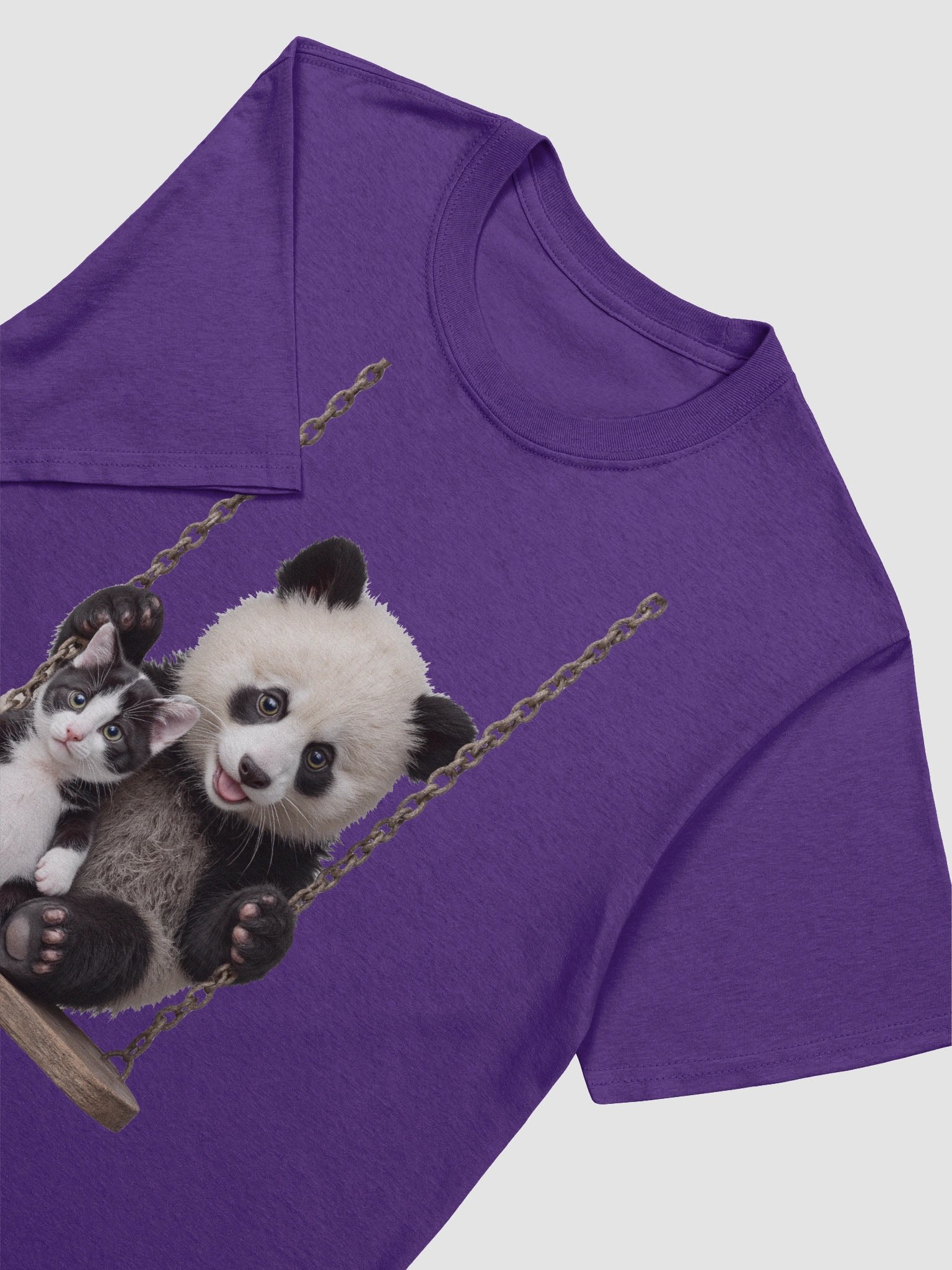 Panda and Kitten Swing Adventure T-Shirt product image (67)