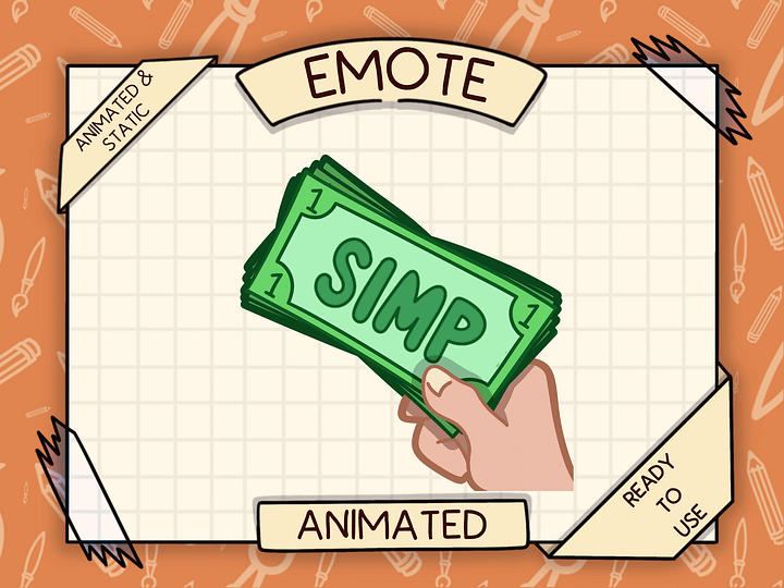 👋🏻💵SIMP BUCKS – Animated Emote product image (1)
