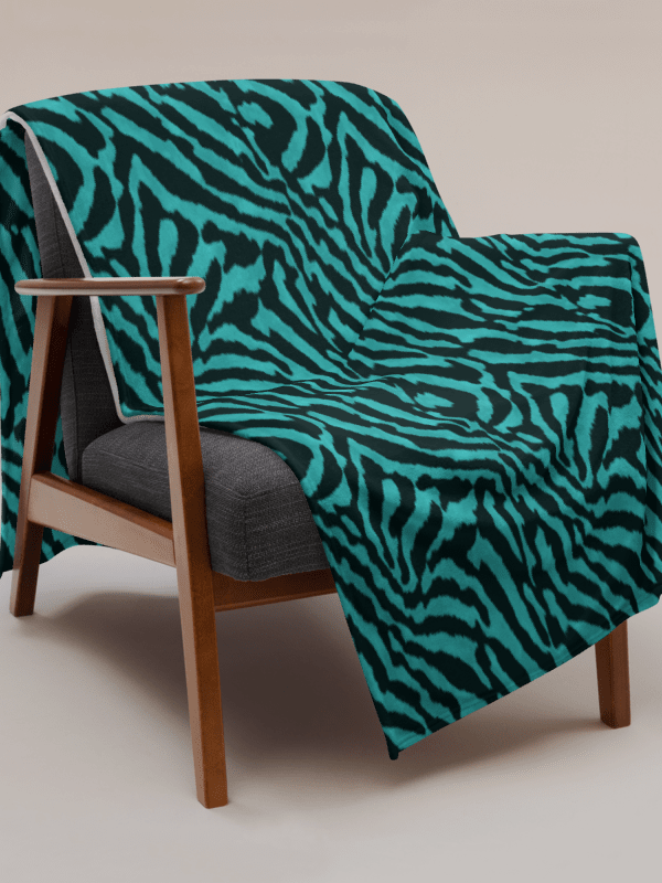 Teal Zebra Blanket product image (4)