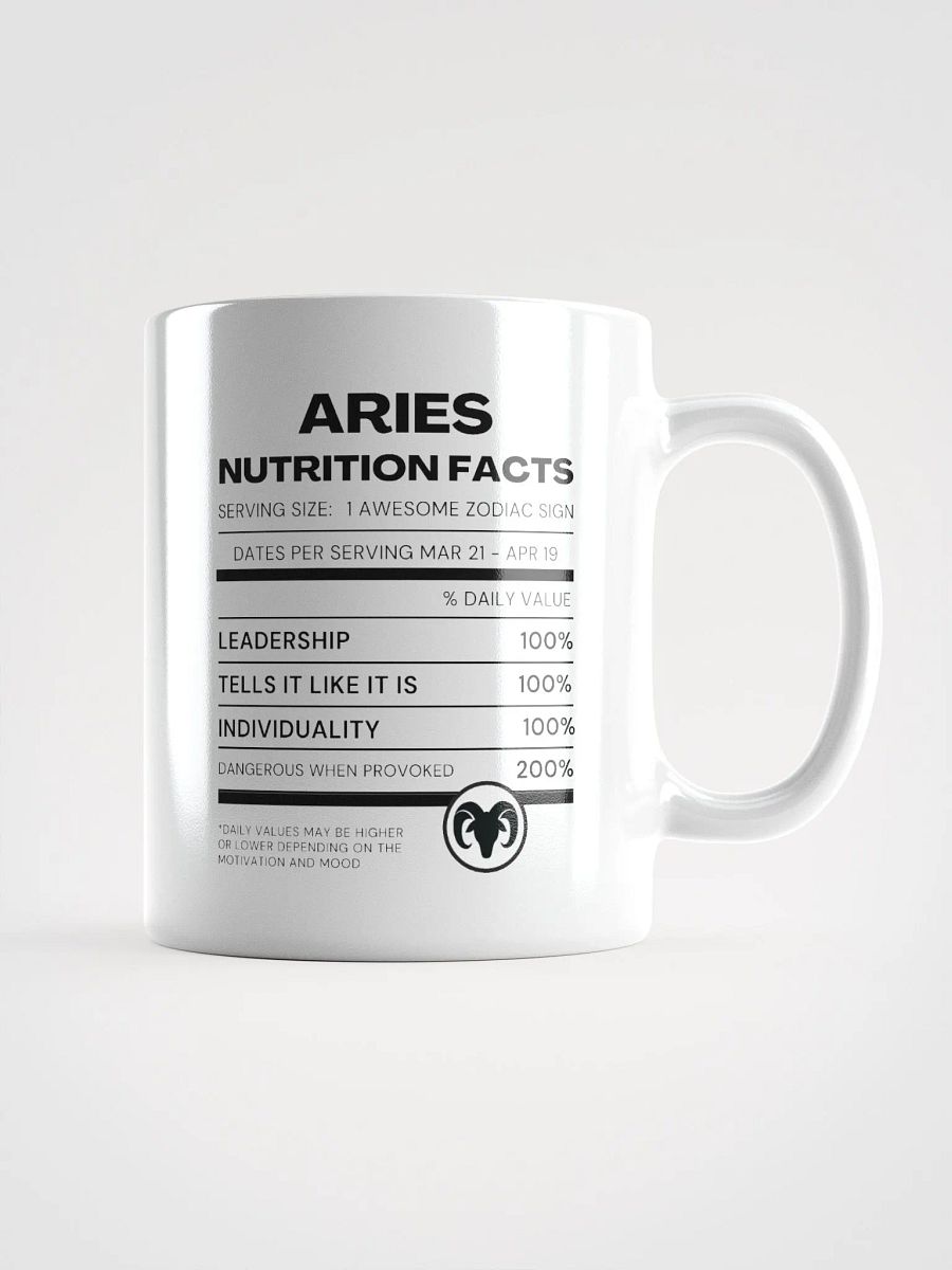 Aries Nutrition Facts Mug product image (2)