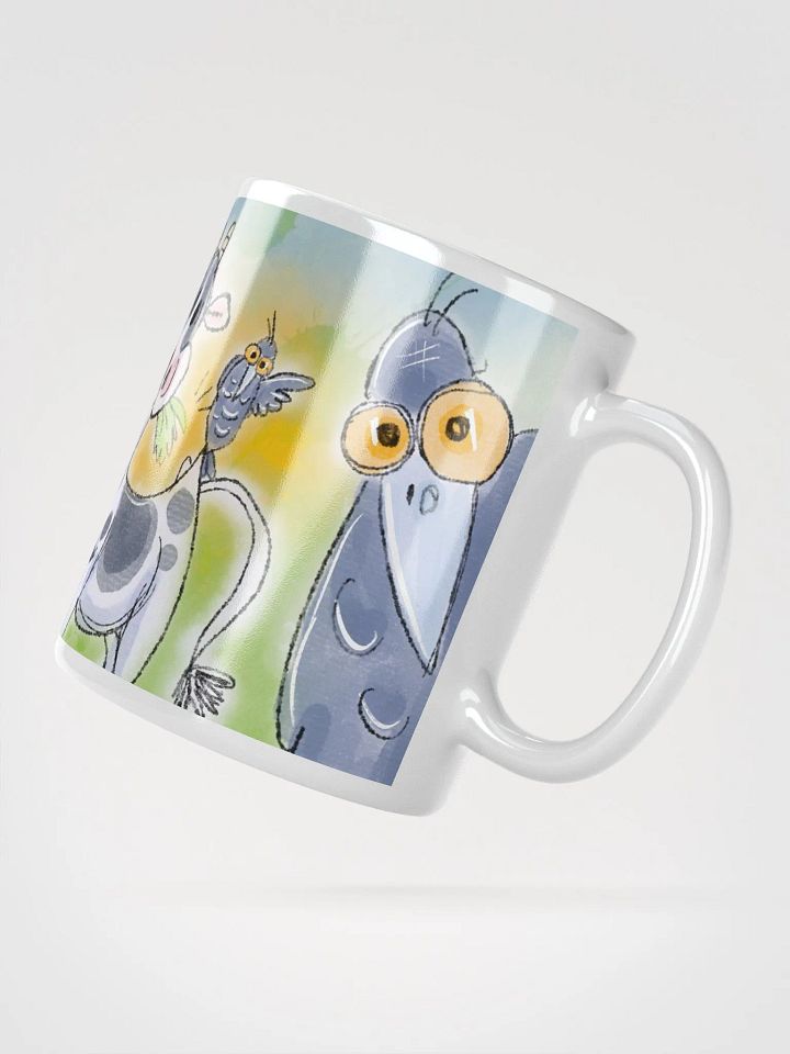 Funny Cow with Crow Friends Glossy Mug product image (4)