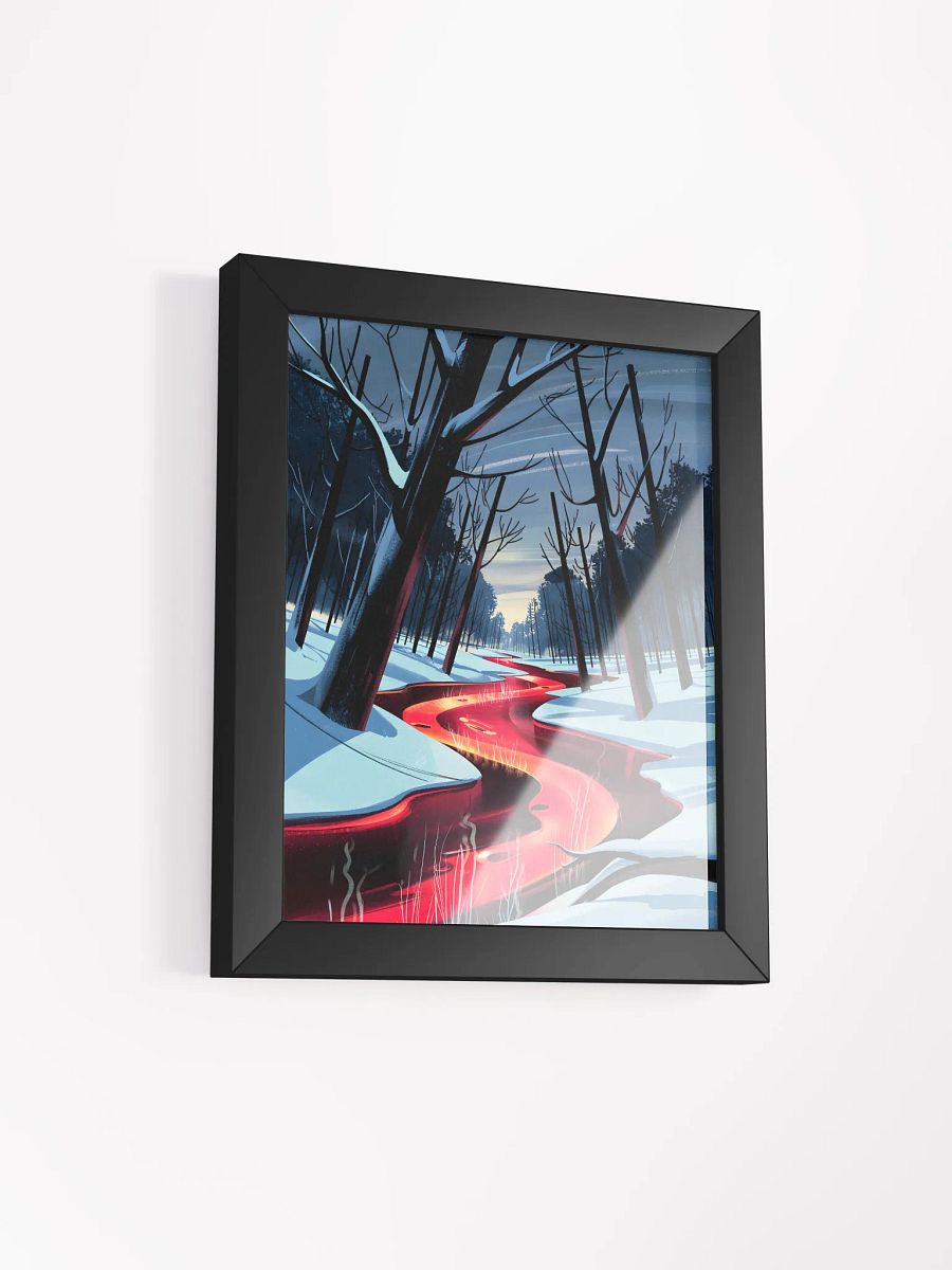 Winter River of Fire Framed Print | Surreal Landscape Wall Art product image (2)