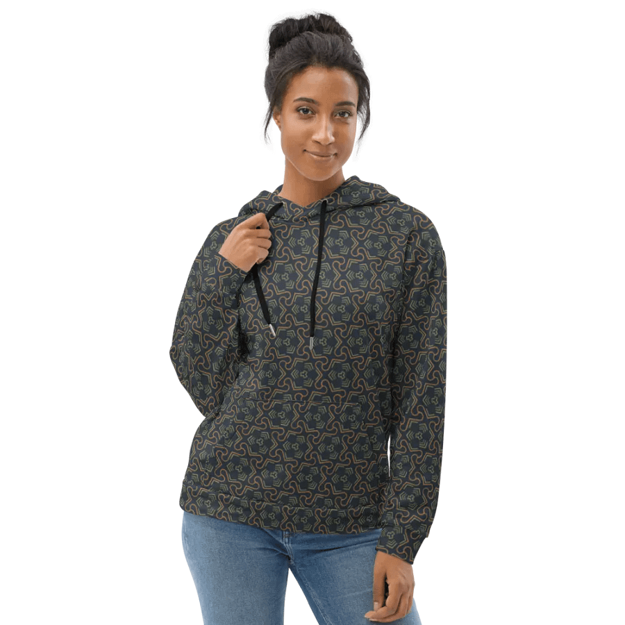Groovy Grove Geometric Allover Print Hoodie for Men and Women product image (6)