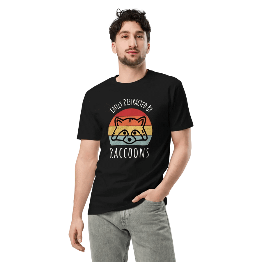 Easily Distracted by Raccoons Unisex Premium T-Shirt product image (3)