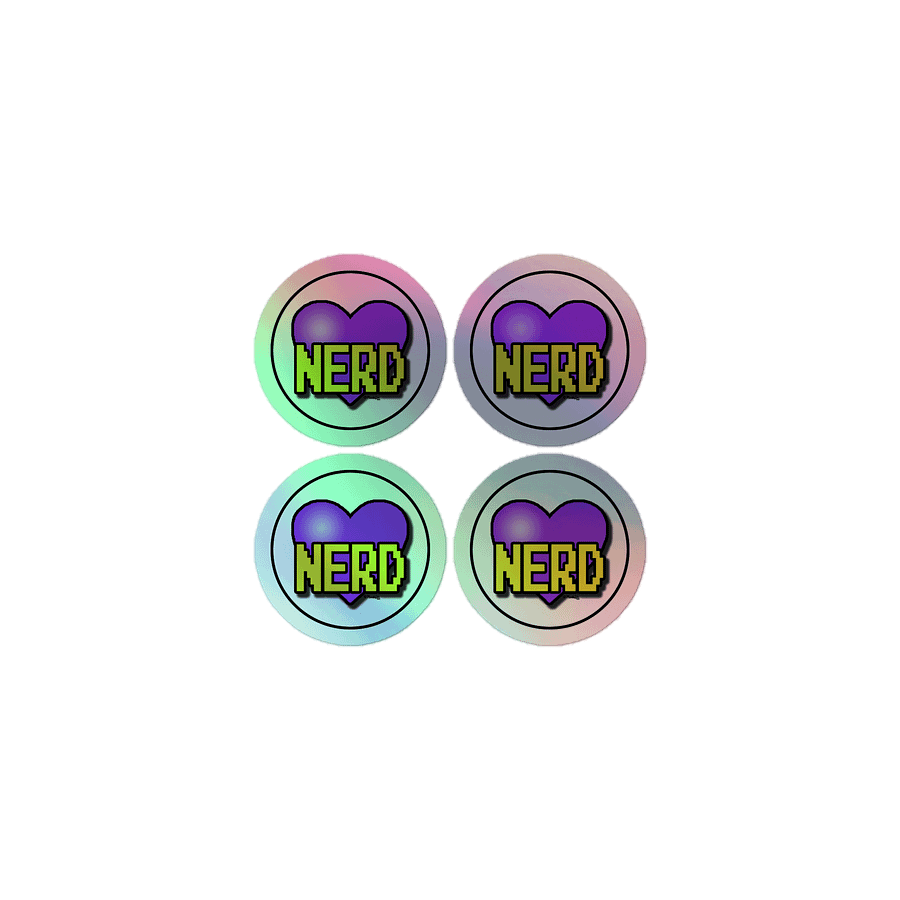 Nerd Heart holographic stickers product image (1)
