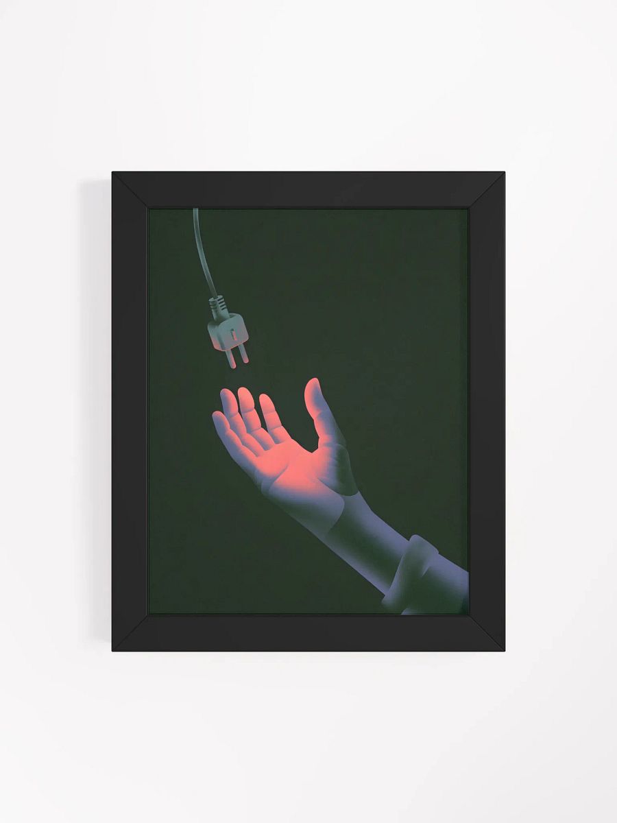 Robotic Hand & Plug Wall Art | Tech Energy Symbolism Print product image (4)