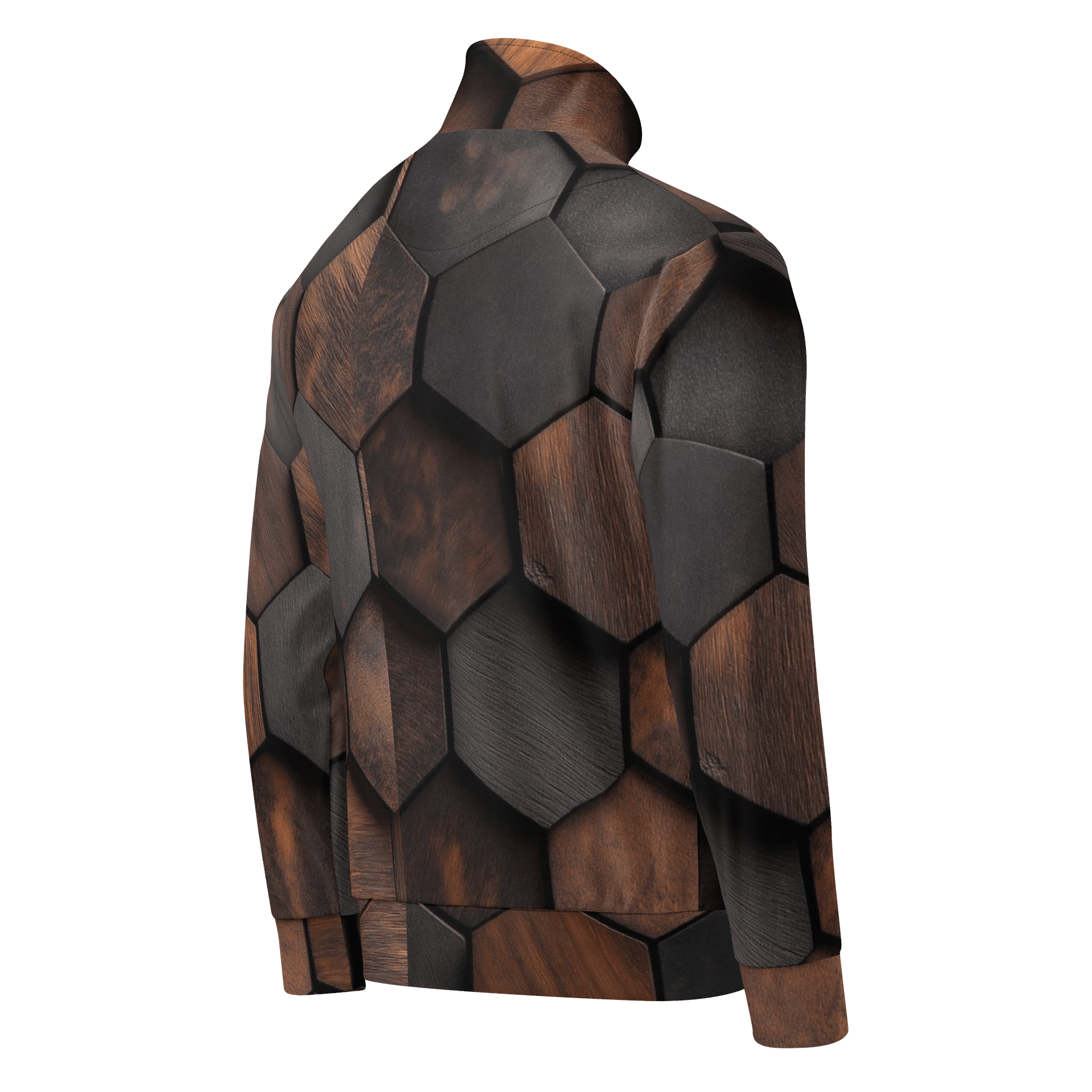 Hexagonal Wood Texture Style Unisex Track Jacket product image (2)