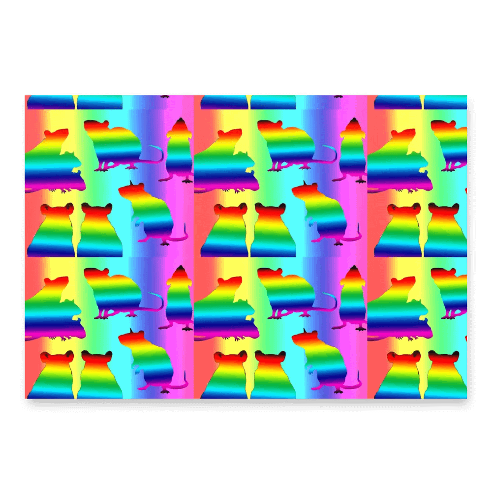rainbow rats wrapping paper x 3 product image (5)