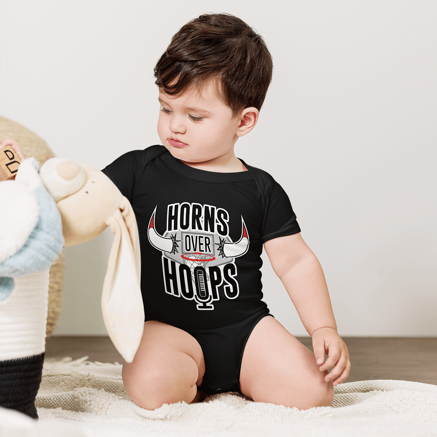 Horns Over Hoops Logo Baby Onesie product image (3)