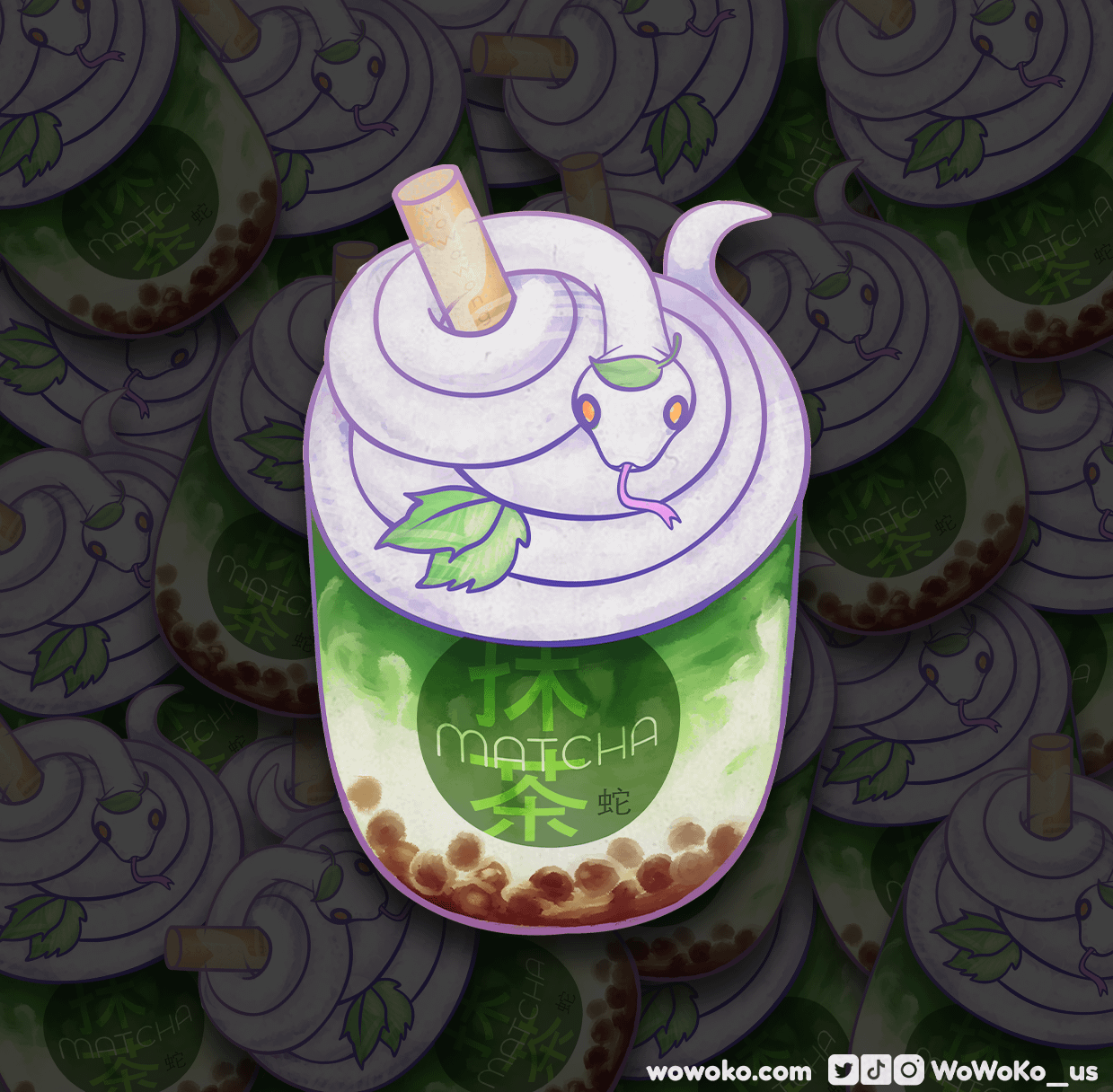 Zodiac Drink - Matcha Snake Green Tea - Sticker product image (3)