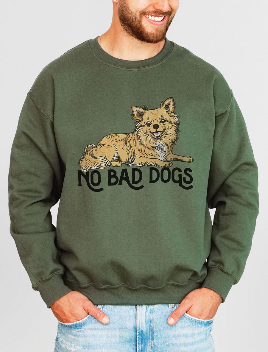No Bad Dogs Sweatshirt of a Chihuahua(Longhaired) | Funny Shirt for Chihuahua Paw-rents product image (13)