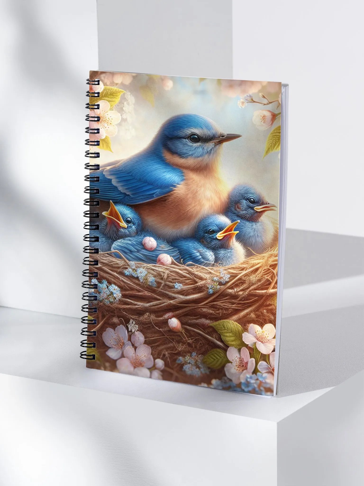 Bluebird Family Nature Themed Spiral Notebook Journal product image (4)