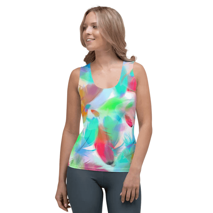 Colorful Feather Pattern Design Tank Top - v2 product image (1)