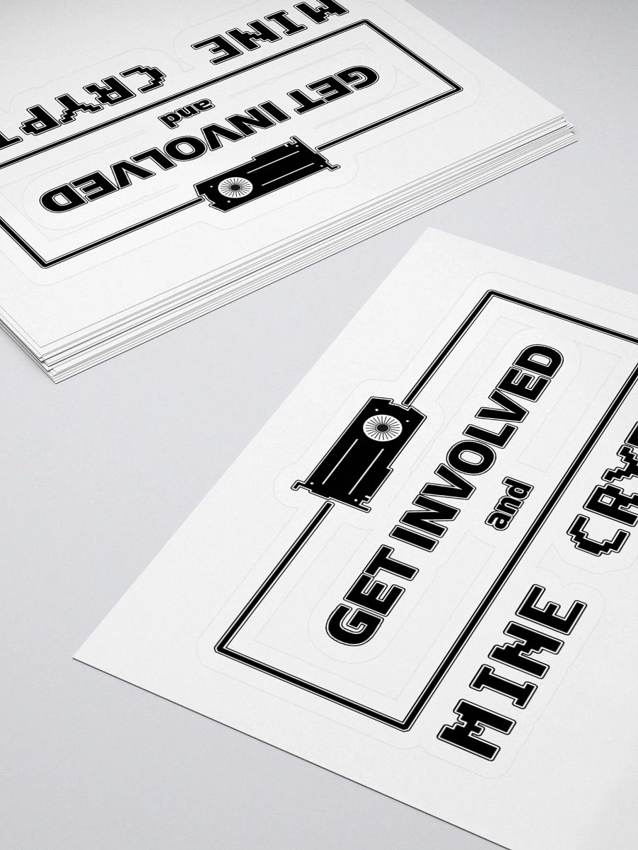 Get Involved, Mine Crypto - Black Stickers product image (4)