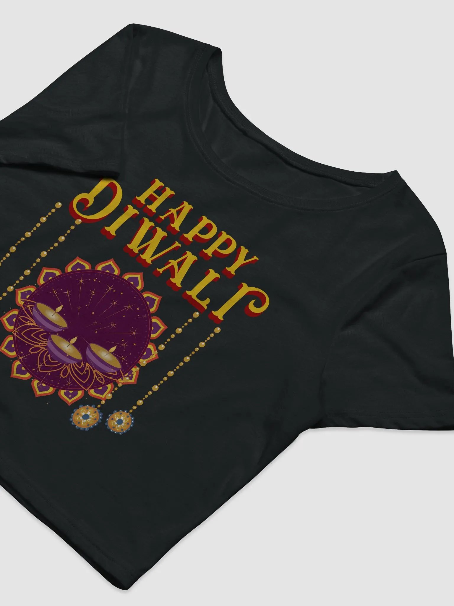 Happy Diwali Women's Crop Tee - Enjoy the festival and gift to your loved ones product image (15)