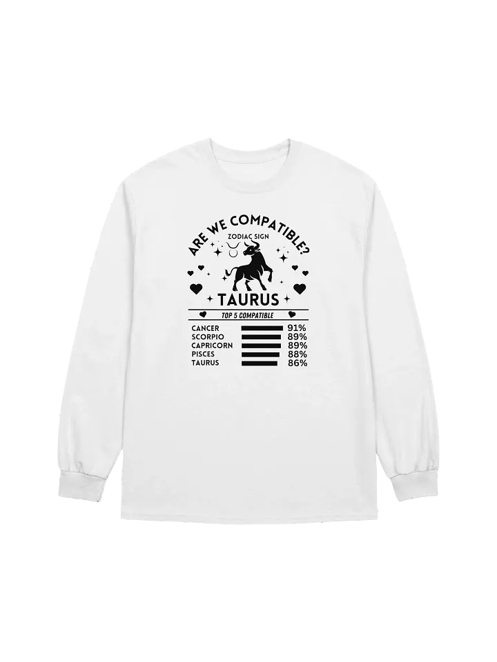 Taurus Zodiac Sign Romantic Compatibility - Gildan Ultra Cotton Unisex Long Sleeve T-Shirt - Light Colors product image (2)
