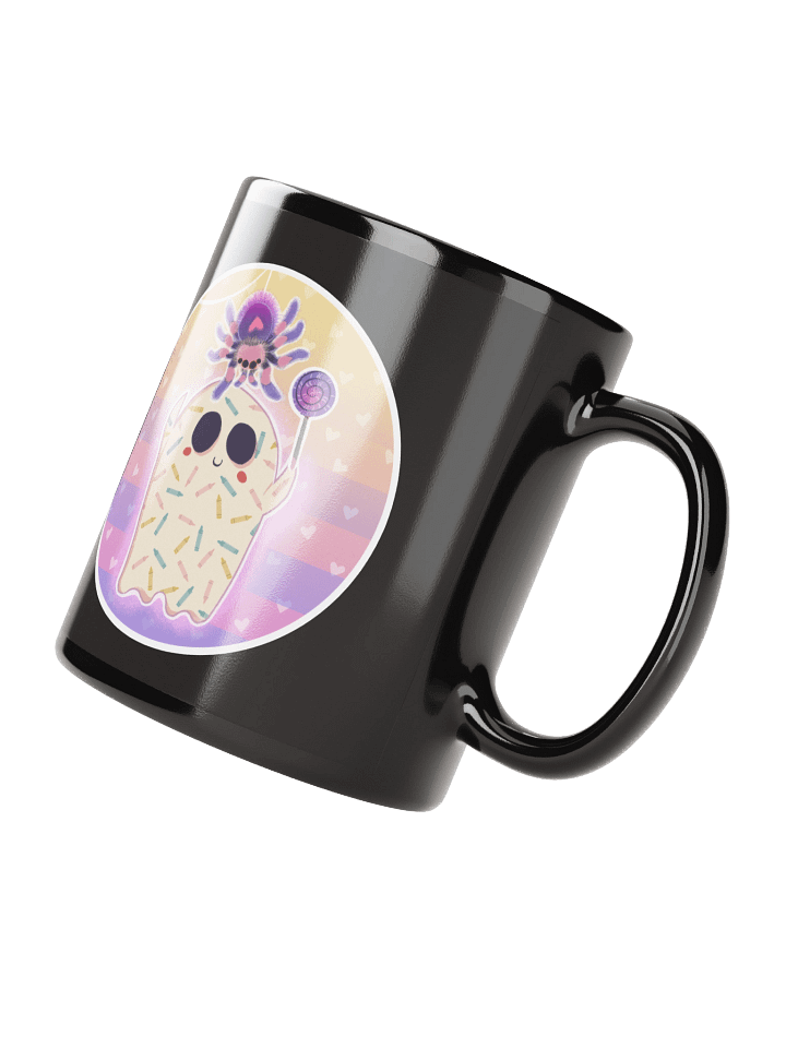 Pastel Little Ghost Spider Pet - Black Ceramic Mug product image (2)