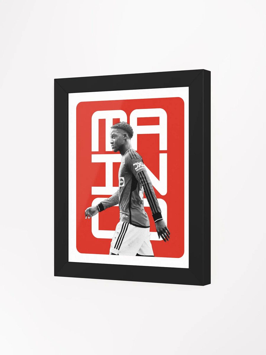 Kobbie Mainoo BW Manchester United Name Art Framed Print product image (1)
