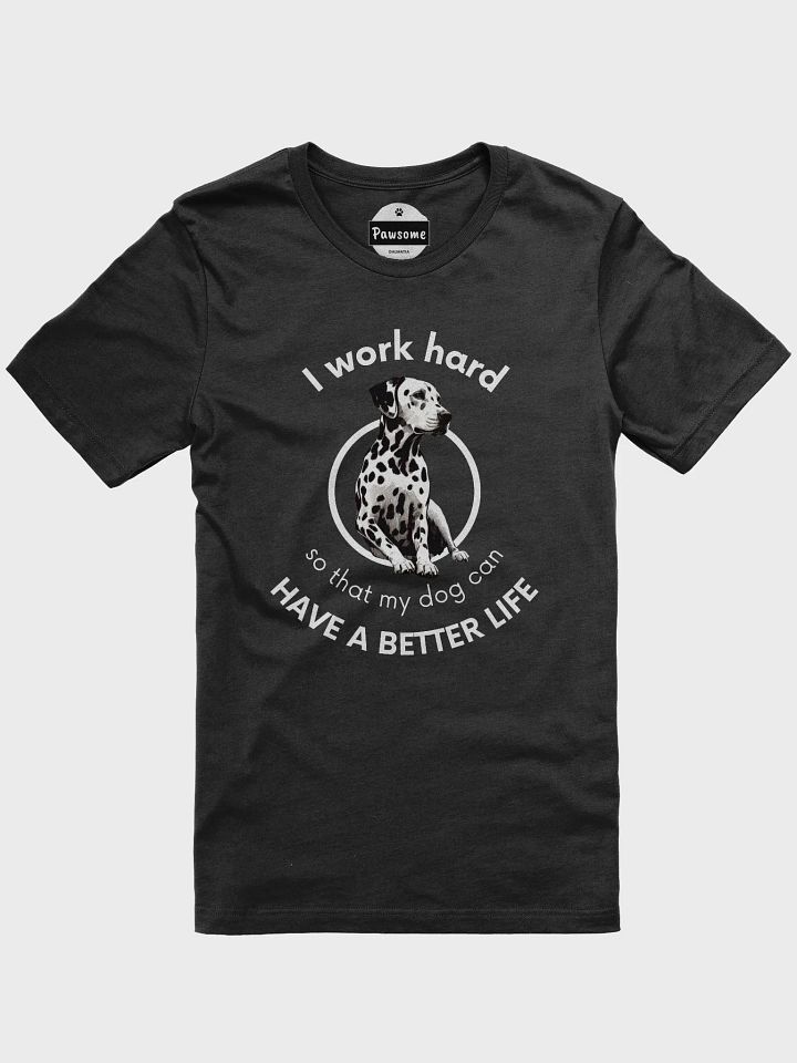 Work Hard Dalmatian Black T-Shirt product image (1)