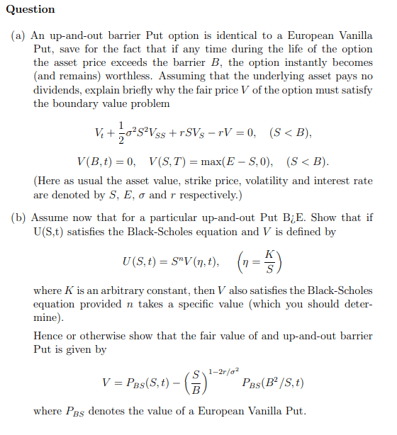 TD - An up-and-out barrier put option and the Black-Scholes equation product image (1)