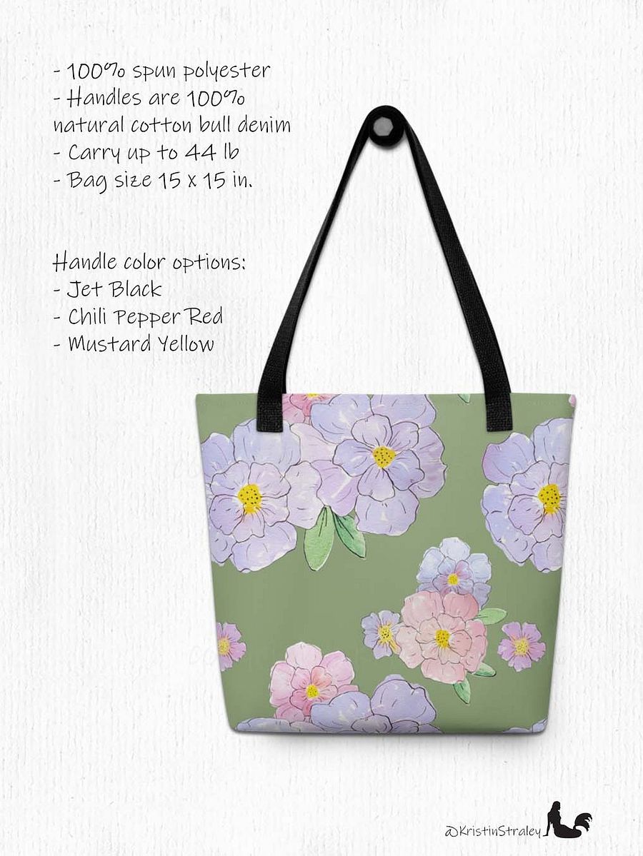 Gingham Blossoms - Large Lavender Flowers on Green product image (2)