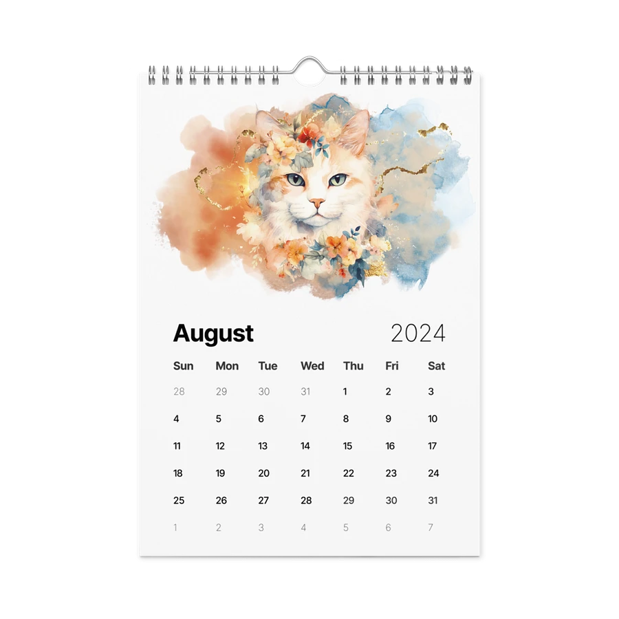 Watercolor Cats 2024 Wall Calendar, 12 Month product image (12)