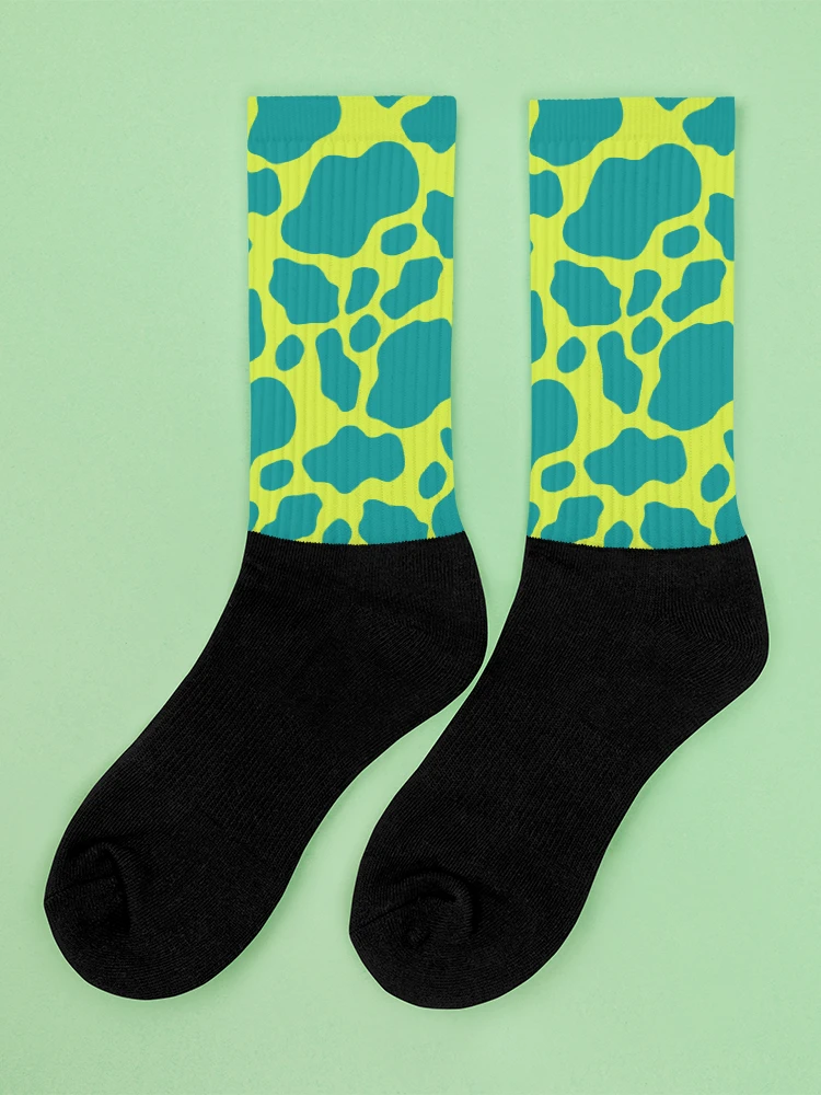 Cow Print Socks - Green product image (1)