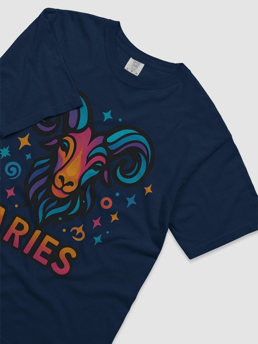 Aries Zodiac Sign T-Shirt – Bold & Fiery Psychedelic Horoscope Design 1 product image (5)